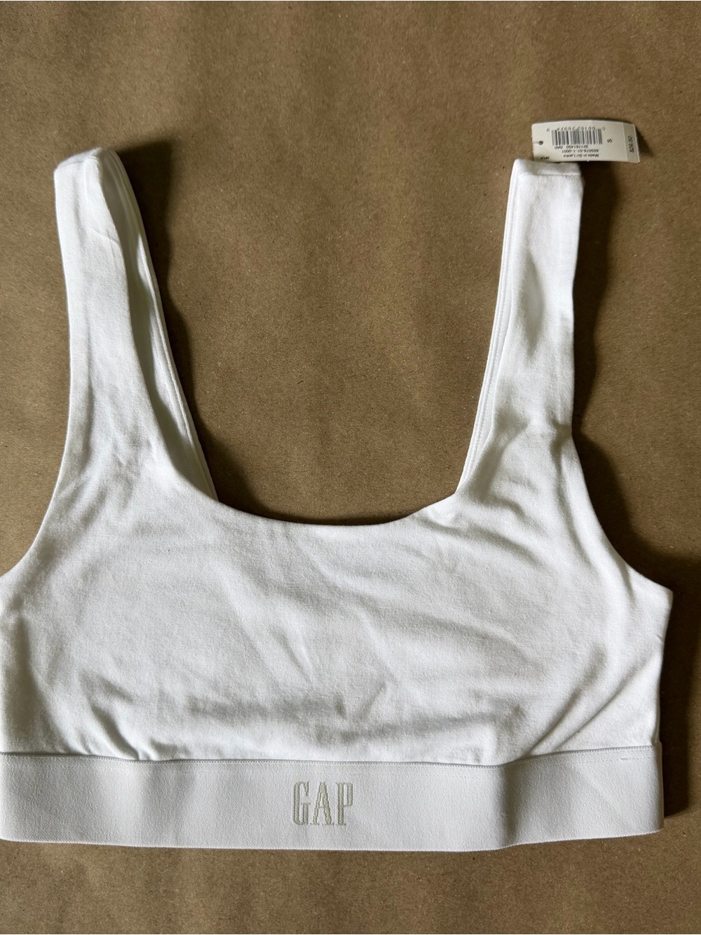 GAP White Seamless Scoop Sports Bralette with Supportive Band
